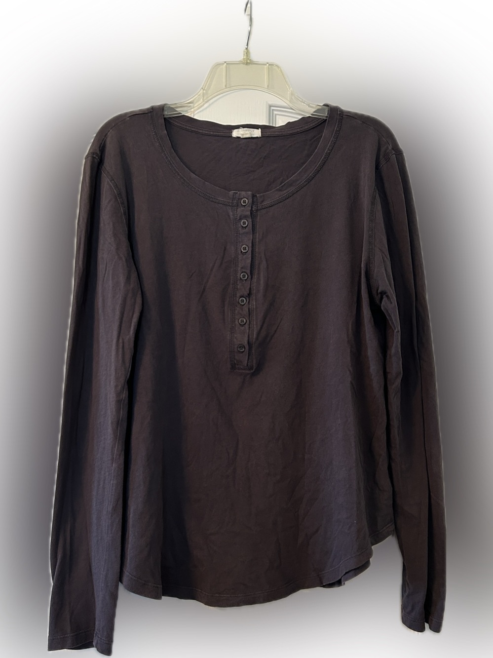 Z Supply Black Women’s Long Sleeve Henley Organic Cotton